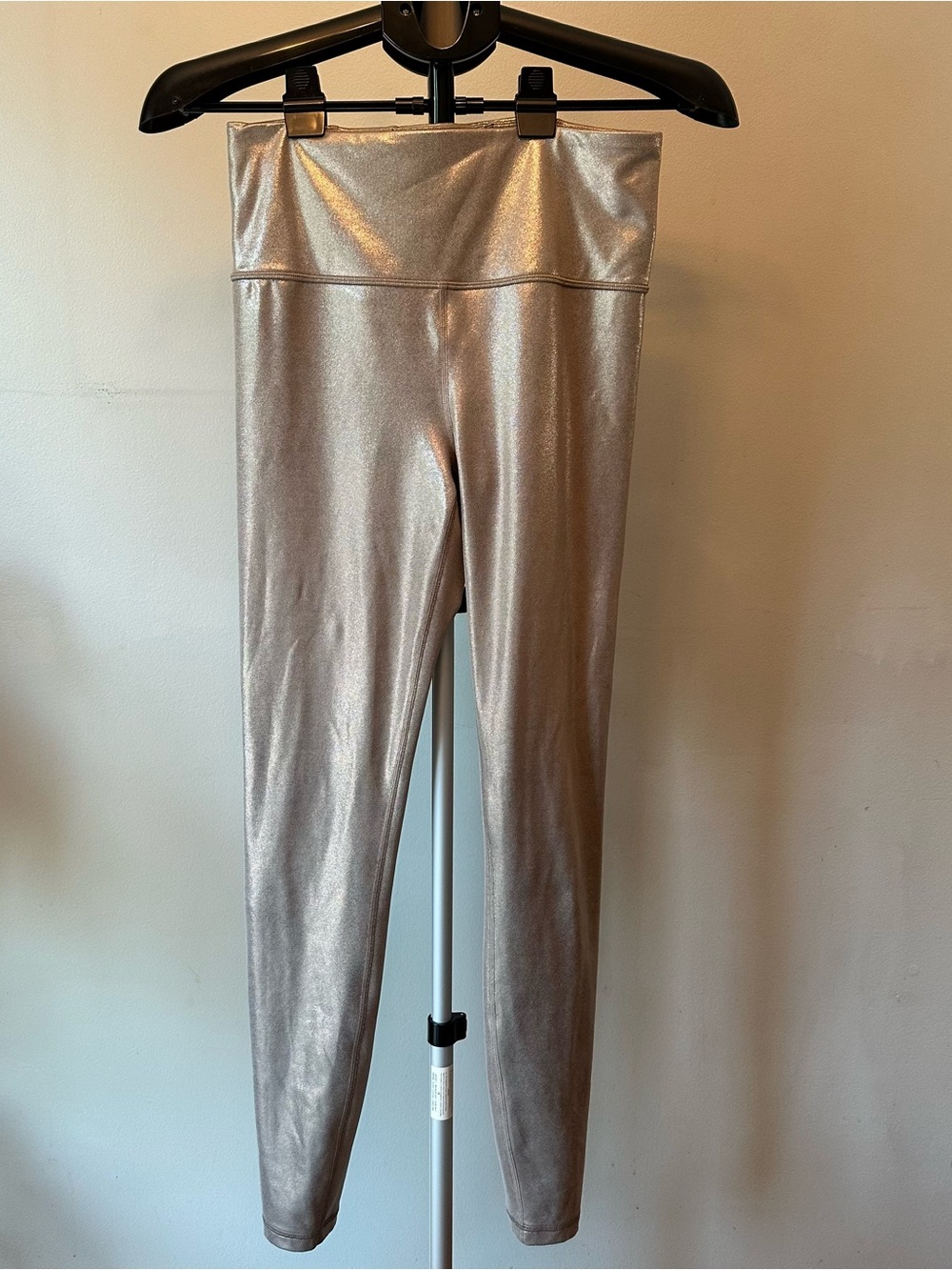 Athleta Elation Shine High Rise Leggings Women Medium Tall Silver Gray